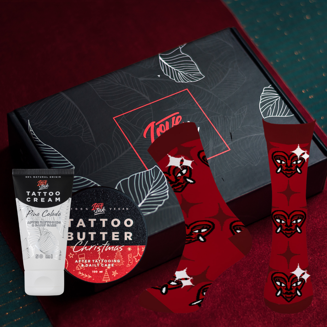 Dárková sada: Tattoo Butter Christmas + Tattoo Cream + Ponožky