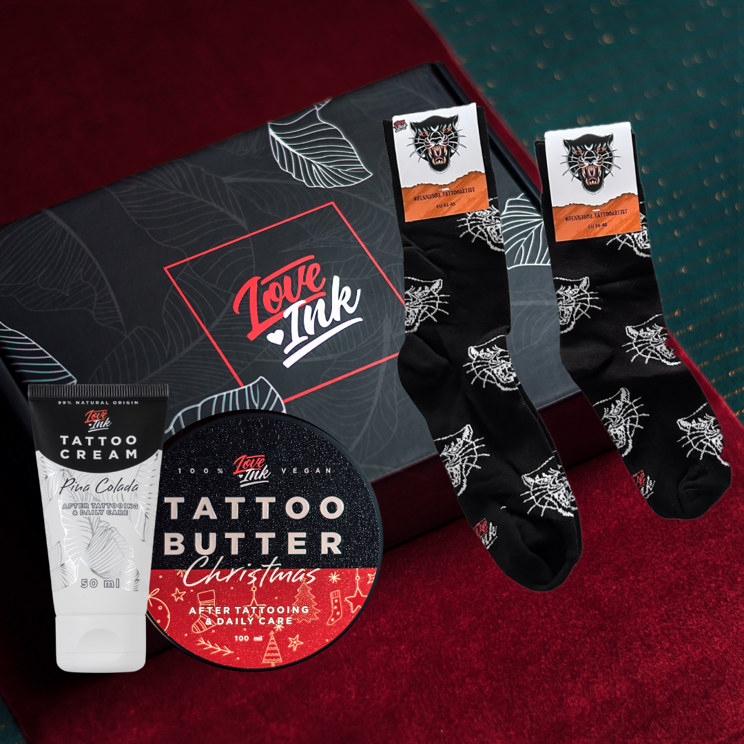 Dárková sada: Tattoo Butter Christmas + Tattoo Cream + Ponožky