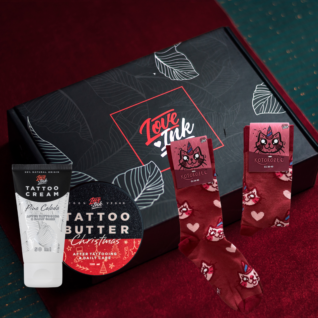 Dárková sada: Tattoo Butter Christmas + Tattoo Cream + Ponožky