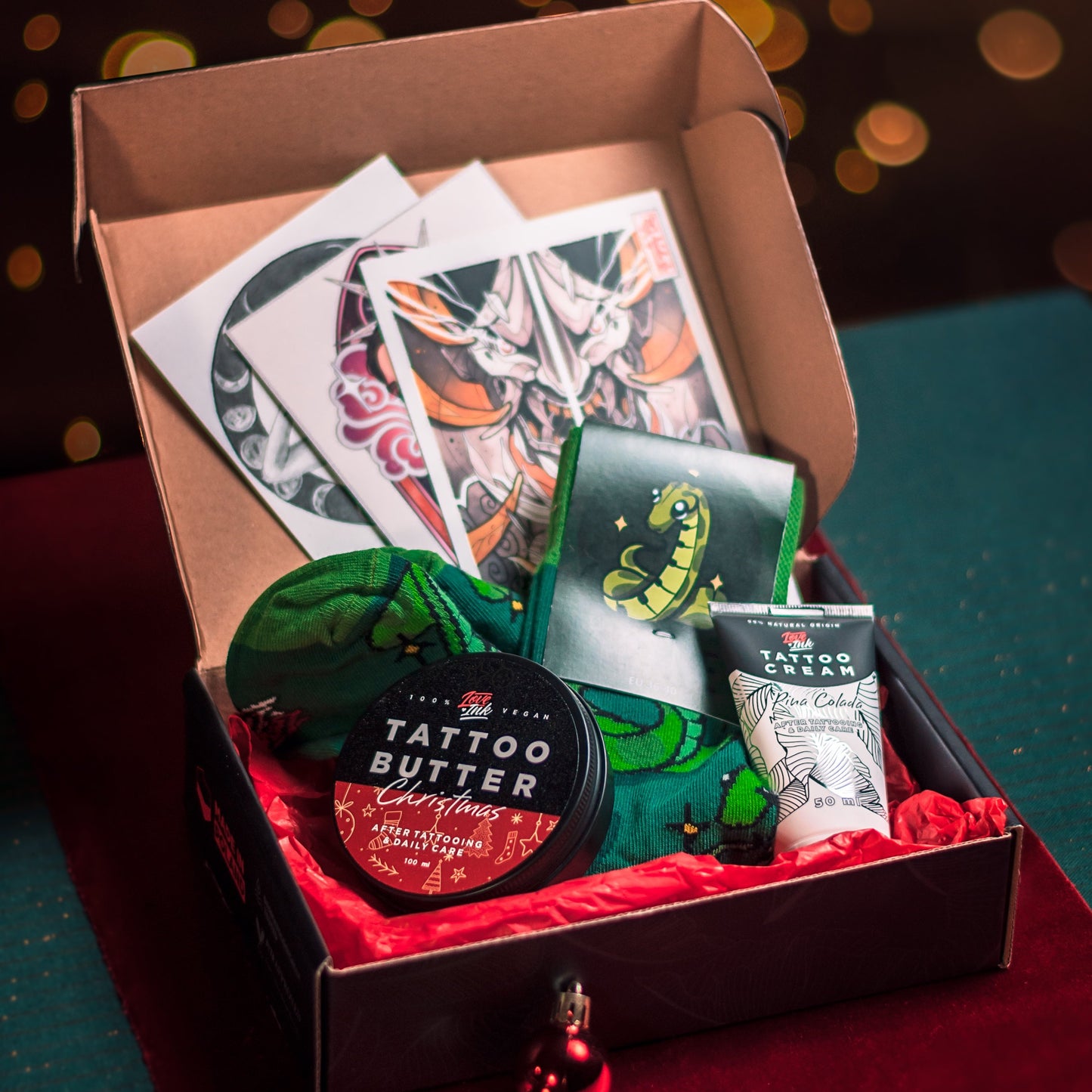 Dárková sada: Tattoo Butter Christmas + Tattoo Cream + Ponožky