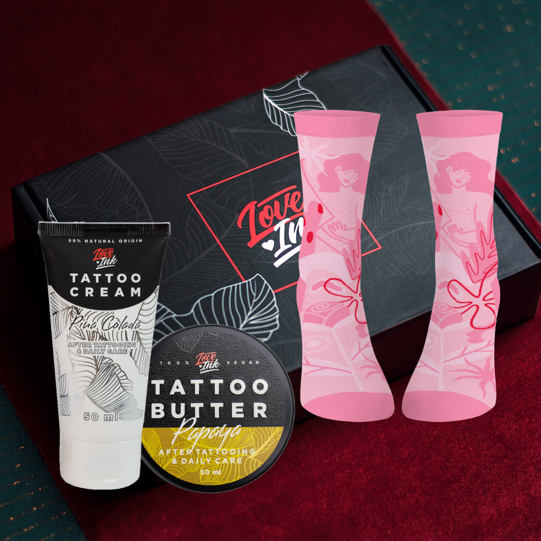Dárková Sada: Ponožky + Tattoo Cream + Tattoo Butter 50ml