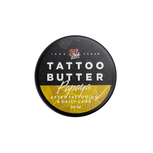 Tattoo Butter Papaya v černé hliníkové plechovce se žlutou etiketou 50ml