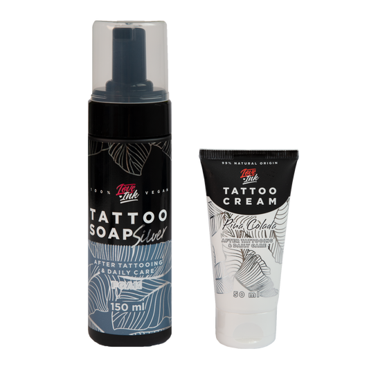 Tattoo Soap Silver a Tattoo Cream Pina Colada sada pro hojeni tetovani Loveink